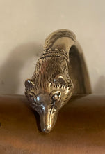 Load image into Gallery viewer, Bracelet, Antique Hunt Designs Exclusive 19th c. Fox & Hound Wrap Style Cuff, in White or Yellow Bronze
