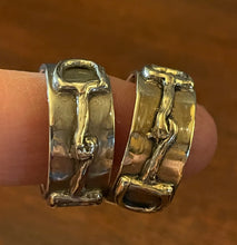 Load image into Gallery viewer, Ring, Hunter “D” Bit, Antique Hunt Design Exclusive, White Bronze or Yellow Bronze, Size 8