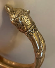 Load image into Gallery viewer, Bracelet, Antique Hunt Designs Exclusive 19th c. Fox & Hound Wrap Style Cuff, in White or Yellow Bronze