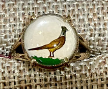 Load image into Gallery viewer, Ring, Mid-Century Pheasant Crystal set in Solid Bronze, Sz 9