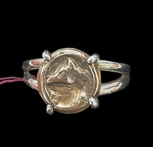 Load image into Gallery viewer, Ring,Tiny Bronze Fired Clay Horse Profile Medallion, set in Sterling, Sz 7.5