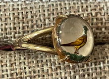 Load image into Gallery viewer, Ring, Mid-Century Pheasant Crystal set in Solid Bronze, Sz 9