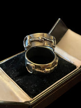 Load image into Gallery viewer, Ring, Hunter “D” Bit, Antique Hunt Design Exclusive, White Bronze or Yellow Bronze, Size 8