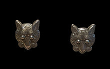 Load image into Gallery viewer, Earrings, “Foxy Face”, in Sterling Silver with sterling silver posts