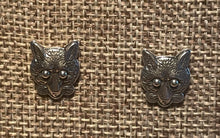 Load image into Gallery viewer, Earrings, “Foxy Face”, in Sterling Silver with sterling silver posts