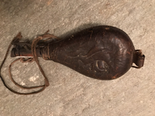 Load image into Gallery viewer, Powder Or Shot Flask, Antique Leather, 1800’s