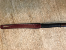 Load image into Gallery viewer, Whip-Crop, Hunting, Cubbing, Vintage, Carved Puppy On Wooden Hook End