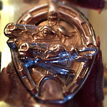 Load image into Gallery viewer, Bracelet, AH designed: Vintage Sterling mid-cent modern cuff mounted w 19th c Sterling double horse head brooch