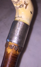 Load image into Gallery viewer, Whip-Crop, Hunting Bamboo crop w etched Sterling collar