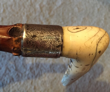 Load image into Gallery viewer, Whip-Crop, Hunting Bamboo crop w etched Sterling collar