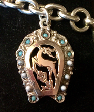 Load image into Gallery viewer, Bracelet, AH designed 19th c 9 kt gold stag charm bracelet