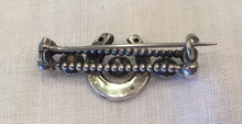 Load image into Gallery viewer, Stock Pin-Brooch, Mid 1800's Sterling horse shoe pin w "paste" diamonds, perfect for Dressage