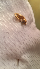 Load image into Gallery viewer, Stickpin, Antique Gold Fox w Diamond Eyes