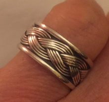 Load image into Gallery viewer, Ring, Braided wire style Sterling band ring