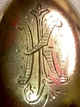 Load image into Gallery viewer, Locket, Antique Gold plated locket w 9kt gold horse shoe on front