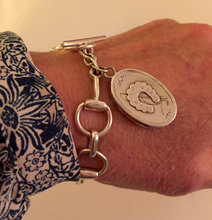 Load image into Gallery viewer, Bracelet, AH designed 19th C Horse Shoe Locket on Sterling Bit links