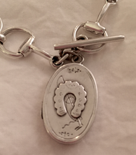 Load image into Gallery viewer, Bracelet, AH designed 19th C Horse Shoe Locket on Sterling Bit links