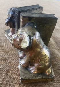 Bookends: Vintage 1900-1950's terrier puppies & books