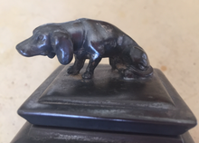 Load image into Gallery viewer, Desk Inkwell w Bassett Hound lid (circa 1880-1930)
