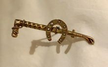 Load image into Gallery viewer, Stock pin, antique 9kt gold w pearls