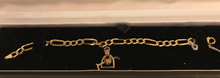 Load image into Gallery viewer, Bracelet, 9 kt with 15 kt gold fox-whip-stirrup charm
