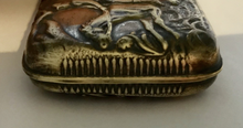 Load image into Gallery viewer, Vesta case with embossed 19th c steeplechase scene, Desk Conversation Piece