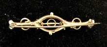 Load image into Gallery viewer, Brooch, antique gold bar, Edwardian, with amethyst & seed pearls