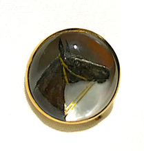 Load image into Gallery viewer, Stickpin, 14 kt, reverse painted horse portrait crystal, fabulous detail