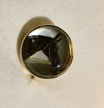 Load image into Gallery viewer, Stickpin, 14 kt, reverse painted horse portrait crystal, fabulous detail