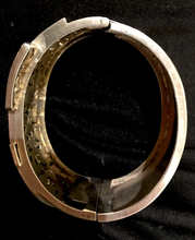 Load image into Gallery viewer, Bracelet, Fabulous silver buckle bracelet w 9 kt yellow, green & rose gold detail