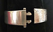 Load image into Gallery viewer, Bracelet, unmarked 800? silver, hand engraved & signed by maker, April 3, 1882