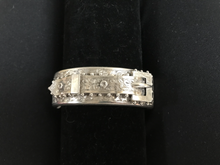 Load image into Gallery viewer, Bracelet, buckle, hand engraved, unmarked sterling, beaded edge