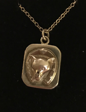 Load image into Gallery viewer, Locket, fox head & horse shoe, sterling 1886