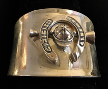 Load image into Gallery viewer, Bracelet, AH Designed Sterling Cuff with 19th c style brooch