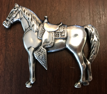 Load image into Gallery viewer, Brooch, Western horse, large impressed sterling, 1940-1970
