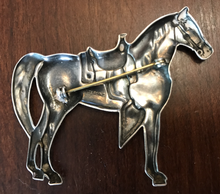 Load image into Gallery viewer, Brooch, Western horse, large impressed sterling, 1940-1970