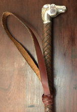 Load image into Gallery viewer, Whip-Crop, Unique Sterling horse head riding crop, vintage, for show or pleasure