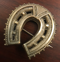 Load image into Gallery viewer, Brooch, antique horseshoe, Victorian, Dressage