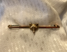 Load image into Gallery viewer, Stock pin, antique, fox mask, 9 kt gold