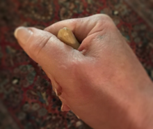 Load image into Gallery viewer, Cane-Walking Stick, antique, carved horn hound head w glass eyes on new wooden cane