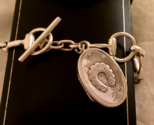 Load image into Gallery viewer, Bracelet, AH designed 19th C Horse Shoe Locket on Sterling Bit links
