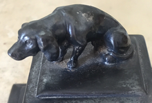 Load image into Gallery viewer, Desk Inkwell w Bassett Hound lid (circa 1880-1930)