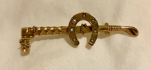 Load image into Gallery viewer, Stock pin, antique 9kt gold w pearls