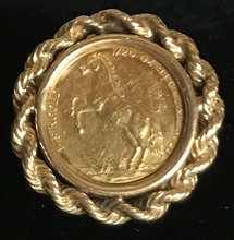 Load image into Gallery viewer, Ring, 14k with .999 pure gold Singapore horse coin