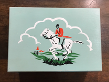 Load image into Gallery viewer, Box, vintage hunting scene, stenciled