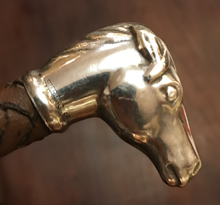Load image into Gallery viewer, Whip-Crop, Unique Sterling horse head riding crop, vintage, for show or pleasure