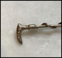 Load image into Gallery viewer, Stock pin, antique hunting whip, 10 kt gold