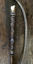 Load image into Gallery viewer, Beagling Whip, rare, antique-Victorian era, whistle topped, with exceptional plaiting, part of original thong and an adjustable length shaft
