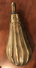 Load image into Gallery viewer, Powder or Shot flask, Brass, stamped Sept 24, 1872, great desk conversation piece