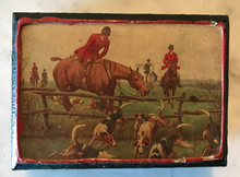 Load image into Gallery viewer, Box, vintage decoupage hunt Scene for jewelry, cufflinks, paper clips, you name it!